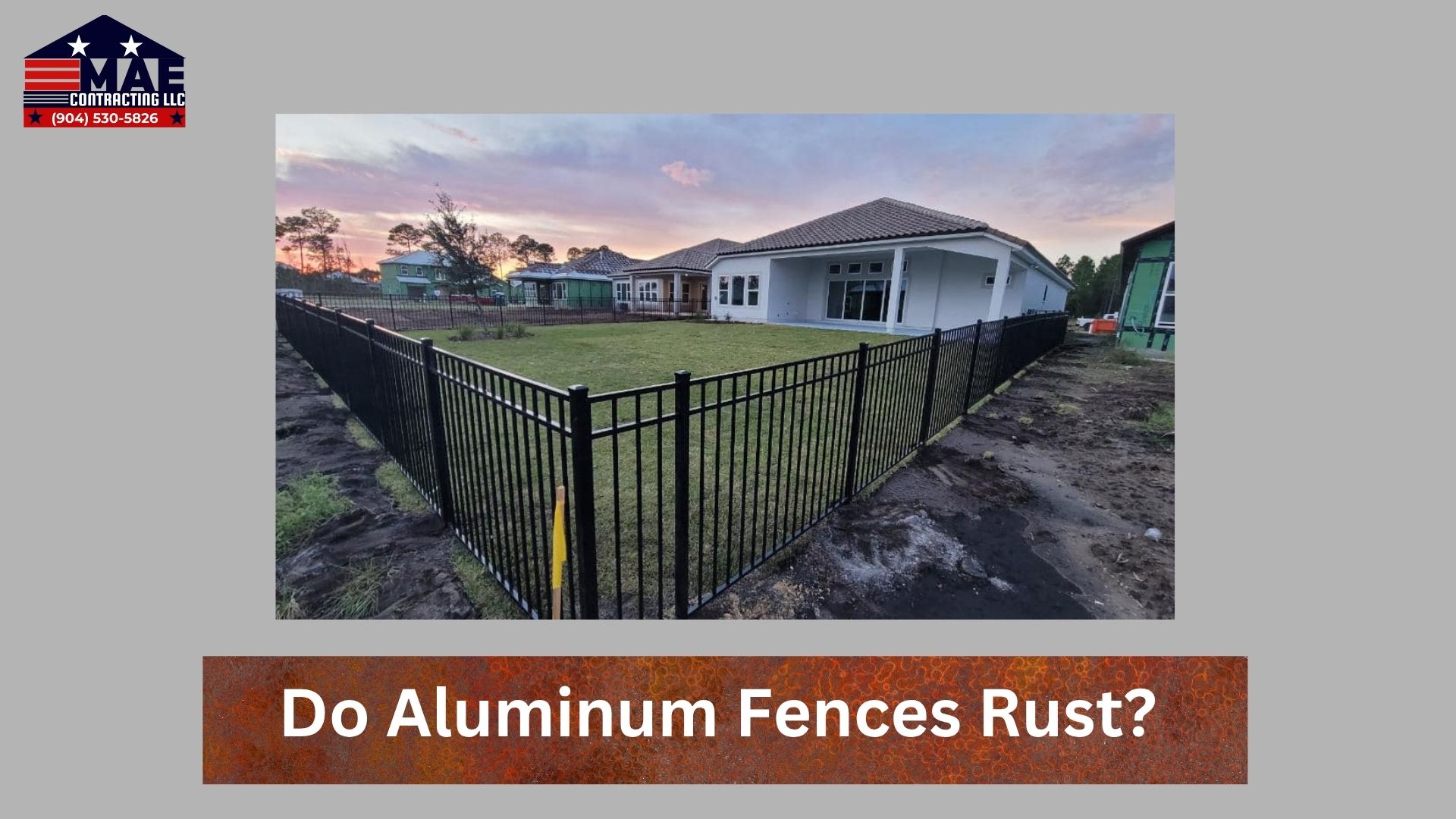 Black aluminum fence installed at a coastal home in Ponte Vedra Beach, FL